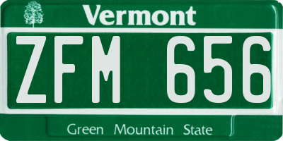 VT license plate ZFM656