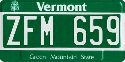 VT license plate ZFM659