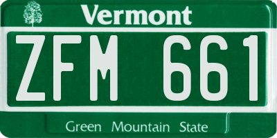 VT license plate ZFM661