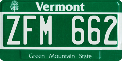 VT license plate ZFM662