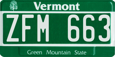 VT license plate ZFM663