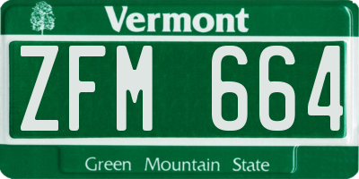 VT license plate ZFM664