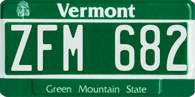 VT license plate ZFM682