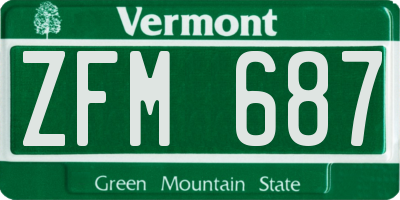 VT license plate ZFM687