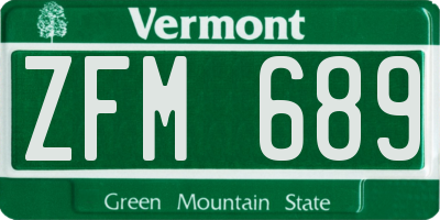 VT license plate ZFM689
