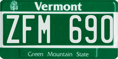 VT license plate ZFM690
