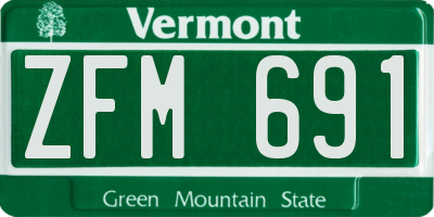 VT license plate ZFM691