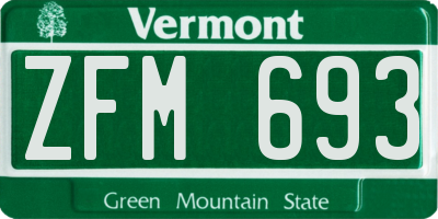 VT license plate ZFM693