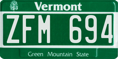 VT license plate ZFM694