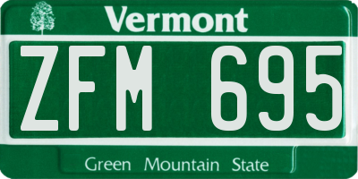 VT license plate ZFM695