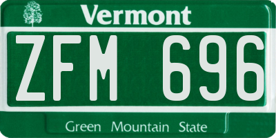 VT license plate ZFM696