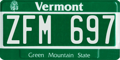 VT license plate ZFM697