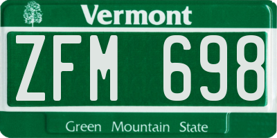 VT license plate ZFM698