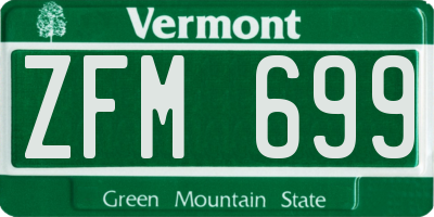 VT license plate ZFM699