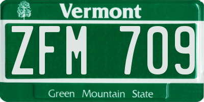 VT license plate ZFM709