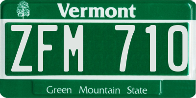 VT license plate ZFM710