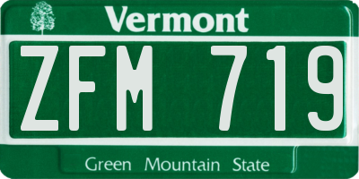 VT license plate ZFM719