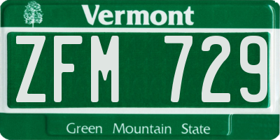 VT license plate ZFM729