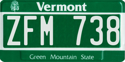 VT license plate ZFM738