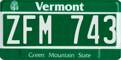 VT license plate ZFM743