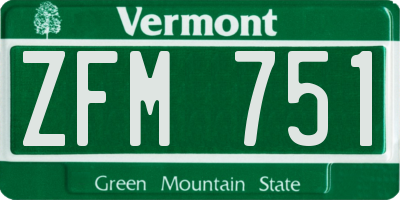 VT license plate ZFM751