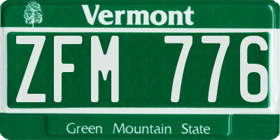 VT license plate ZFM776