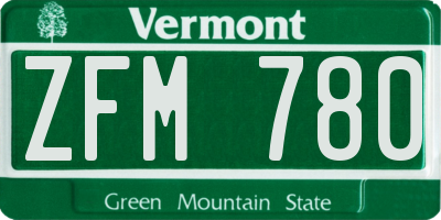 VT license plate ZFM780