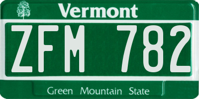 VT license plate ZFM782