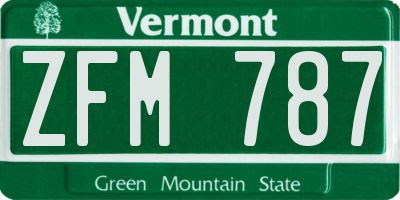 VT license plate ZFM787