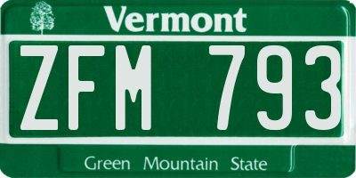 VT license plate ZFM793