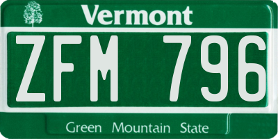 VT license plate ZFM796