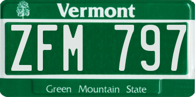 VT license plate ZFM797