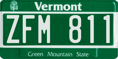 VT license plate ZFM811