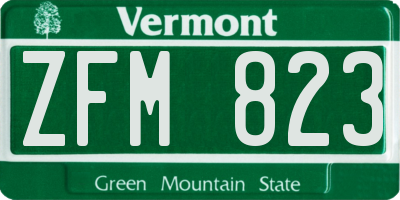 VT license plate ZFM823