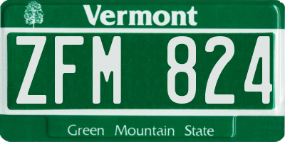 VT license plate ZFM824