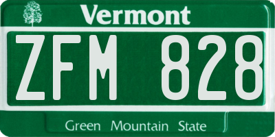 VT license plate ZFM828