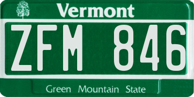 VT license plate ZFM846