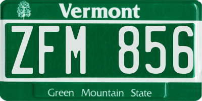 VT license plate ZFM856