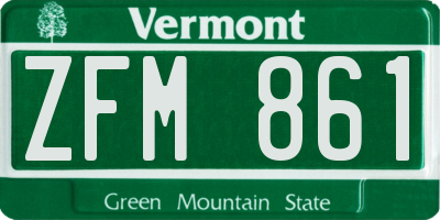 VT license plate ZFM861