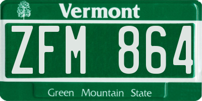 VT license plate ZFM864