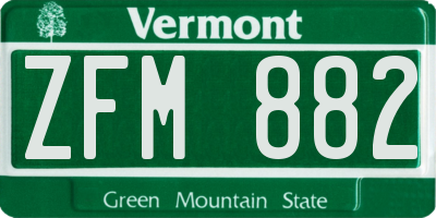 VT license plate ZFM882