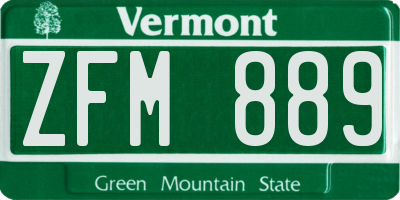 VT license plate ZFM889