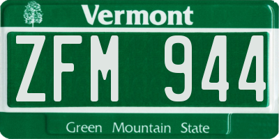 VT license plate ZFM944