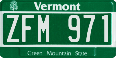 VT license plate ZFM971