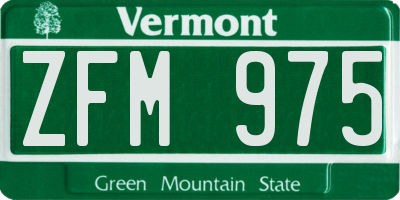 VT license plate ZFM975
