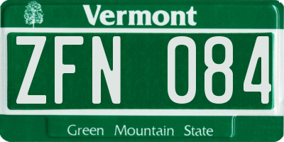 VT license plate ZFN084