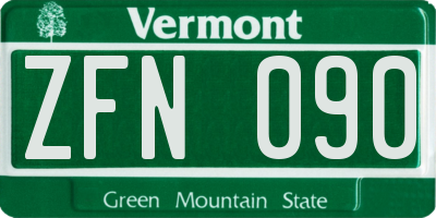 VT license plate ZFN090
