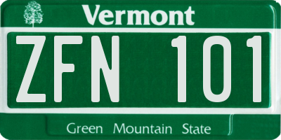 VT license plate ZFN101