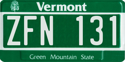 VT license plate ZFN131