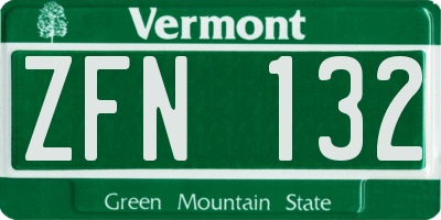 VT license plate ZFN132